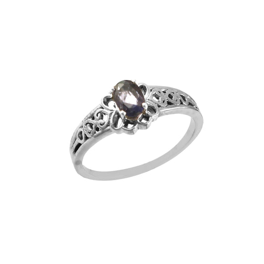 Vintage Floral Iolite Ring