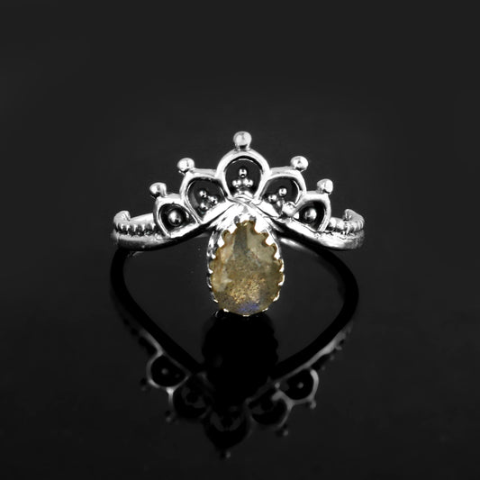 Crown Labradorite Ring