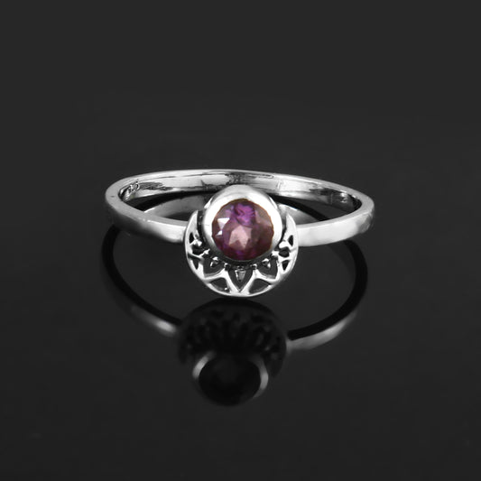 Geometric Amethyst Ring