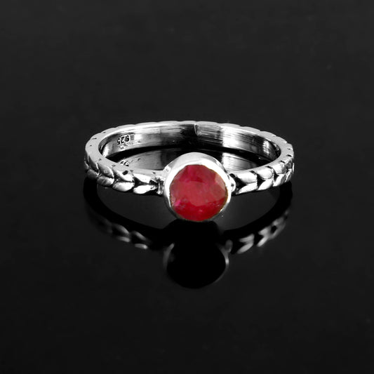 Braided Garnet Ring