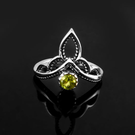 Citrine Crown Leaf Ring