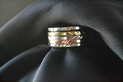 Tri-Tone Spinner Meditation Ring