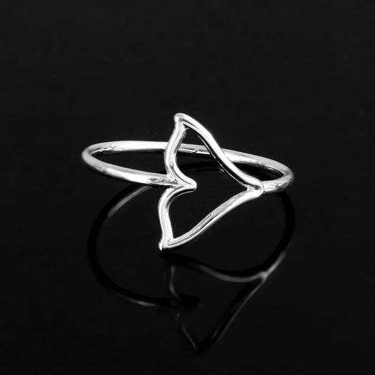 Sterling Silver Butterfly Outline Minimalist Ring