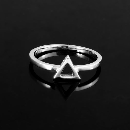 Minimal Triangle Cutout Sterling Silver Ring