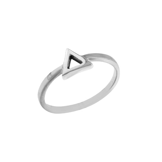 Minimal Triangle Cutout Sterling Silver Ring