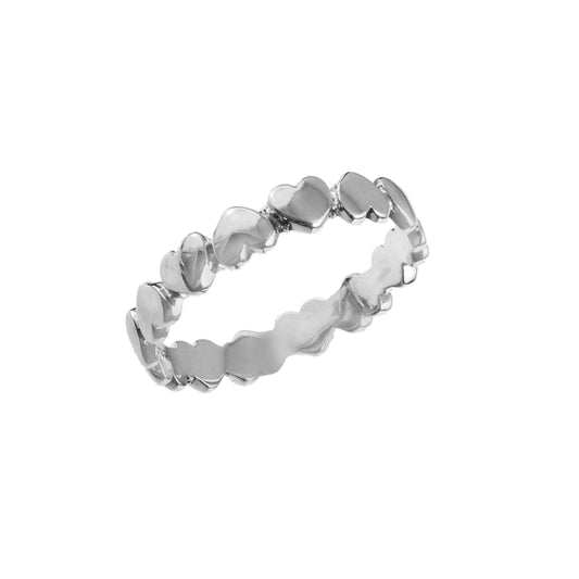 Sterling Silver Heart Band Ring for Women