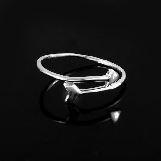 Minimal Arrow Sterling Silver Ring – Lightweight Open Band