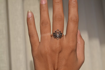 925 Silver Lotus Flower Ring