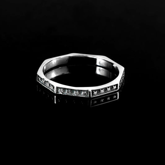 Silver Star Band Ring
