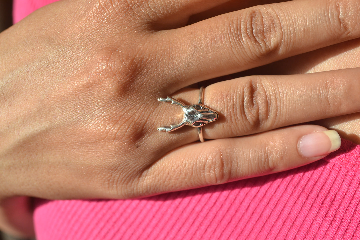 Sterling Silver Deer Skull Antler Ring