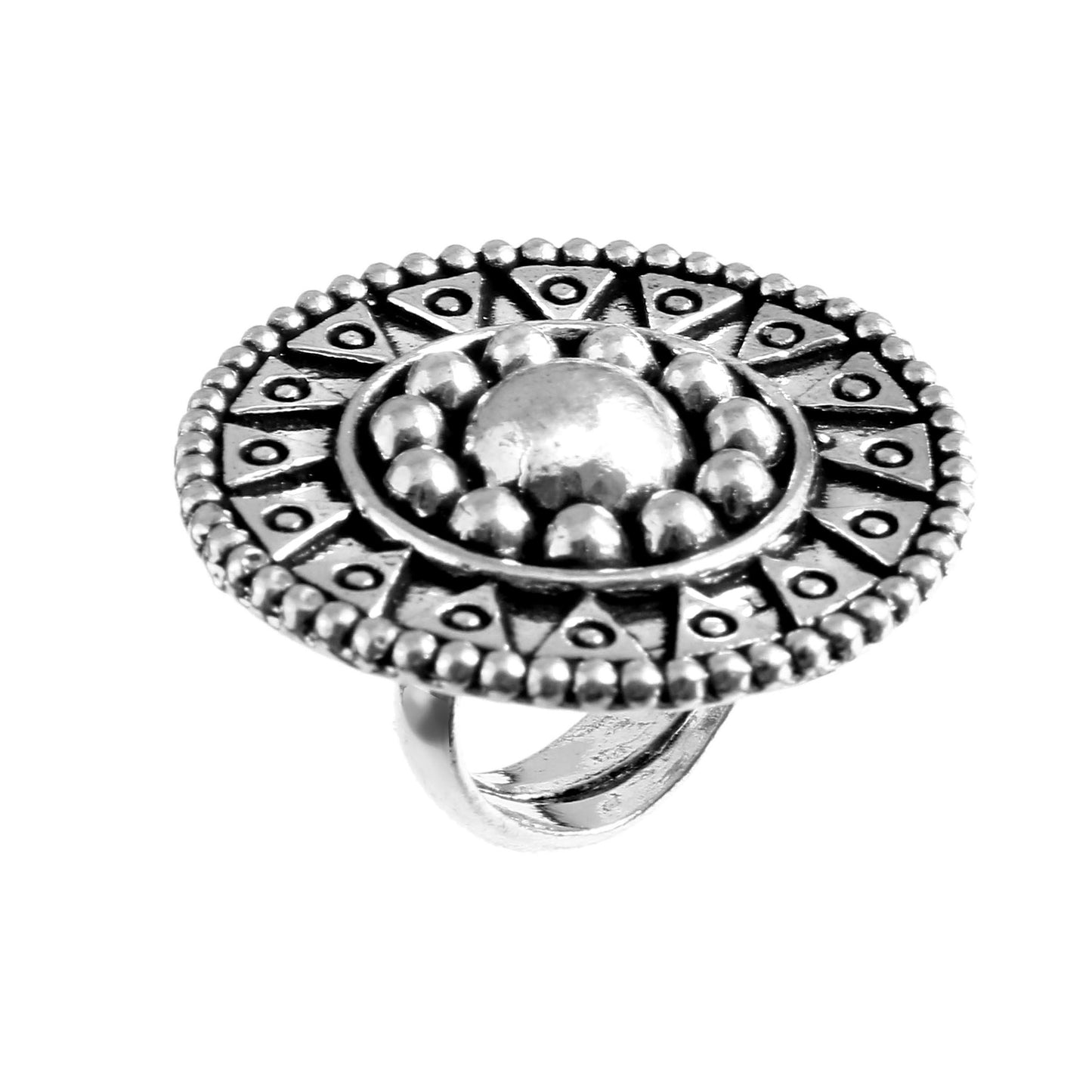 Concentric Tribal Garnet Ring
