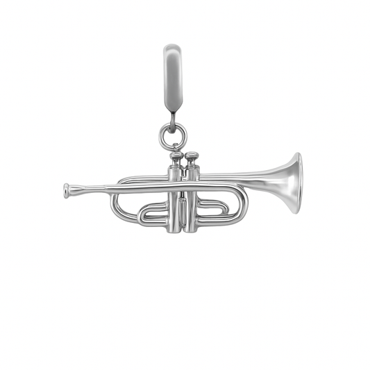 Sterling Silver Trumpet Charm for Musicians