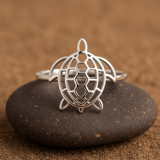 Abstract Tortoise Lattice Silver Ring - Zirak Silver