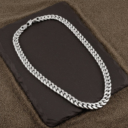 Agha Chain – Glossy Finish Cuban Silver Chain - Zirak Silver