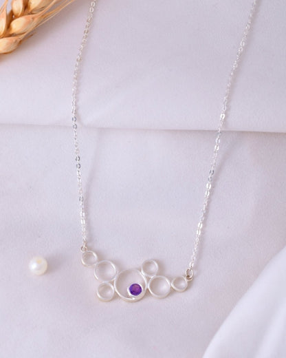 Amethyst Halo Pendant - Zirak Silver