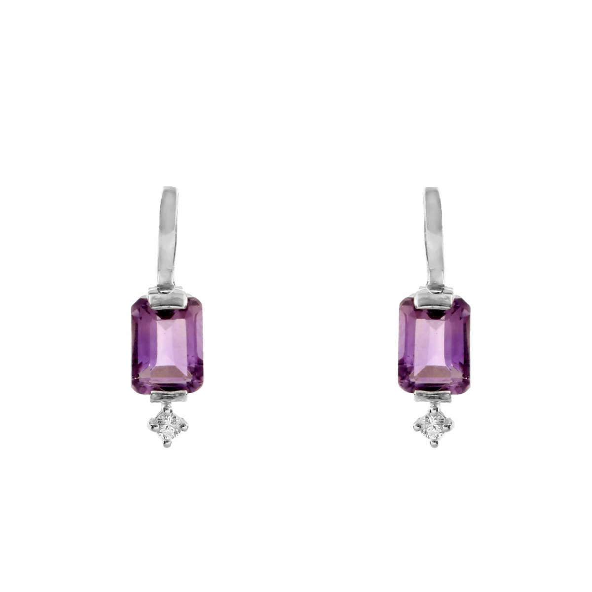 Amethyst Stud Drops - Zirak Silver