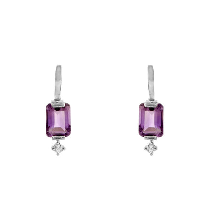Amethyst Stud Drops - Zirak Silver