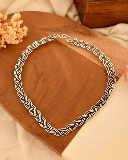 Anaya Woven Silver Hasli - Zirak Silver