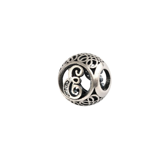 Antique Silver Filigree Lucky Charm Bead for Bracelet - Zirak Silver