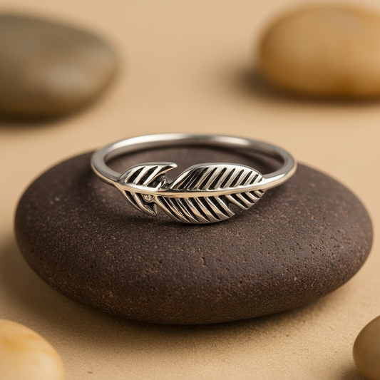 Minimal Feather Band Ring