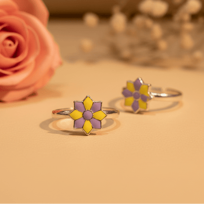 Basanti Phool Toe Ring - Zirak Silver