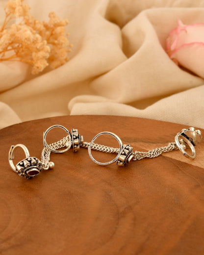 Bhavya Connected Silver Toe Ring/Ring - Zirak Silver