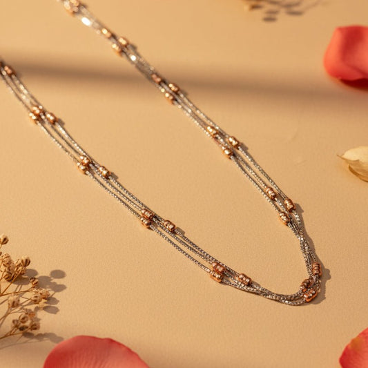 Bindu Layered Beaded Necklace - Zirak Silver