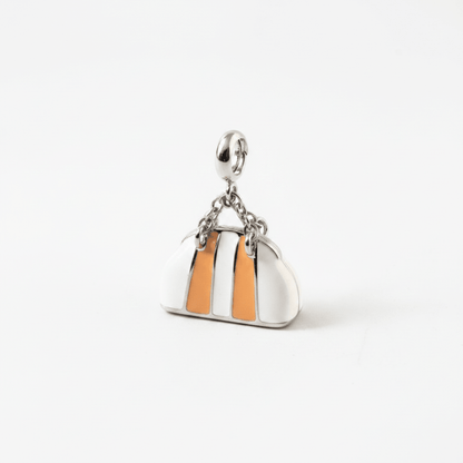 Black & Cream Duffel Bag Charm in 925 Silver - Zirak Silver