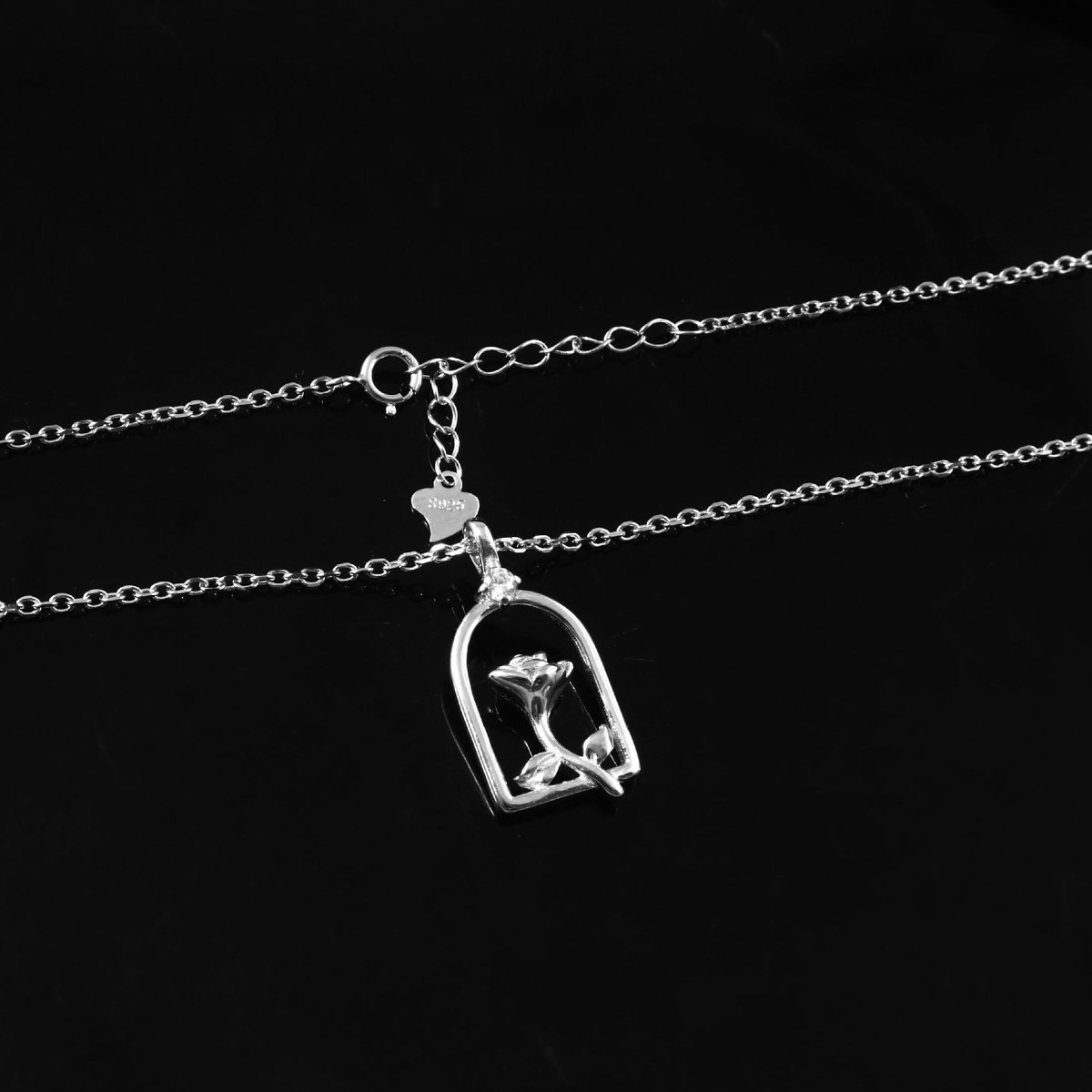 Blooming Rose 925 Silver Pendant Necklace - Zirak Silver