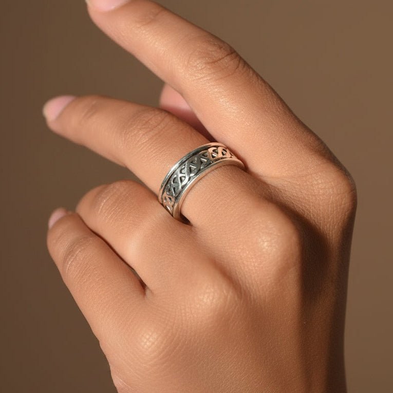Bold Celtic Band Ring - Zirak Silver