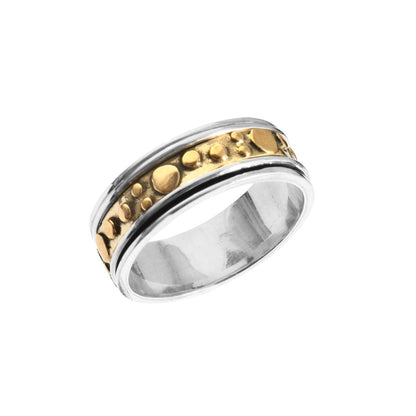 Bold Dotted Brass Spinner Ring - Zirak Silver