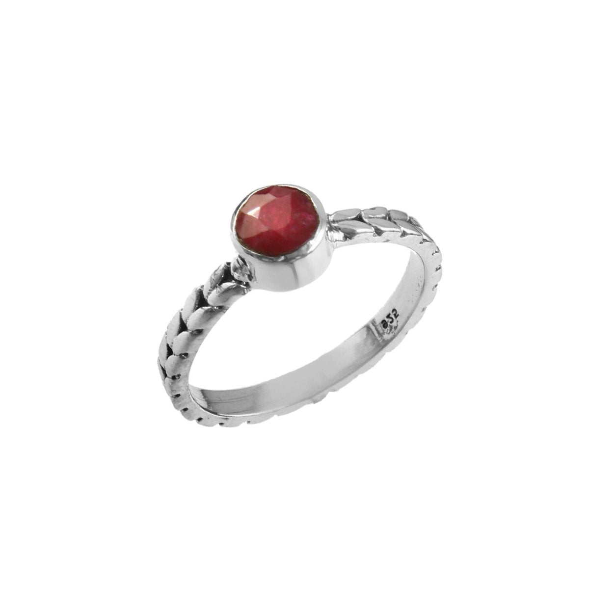 Braided Garnet Ring - Zirak Silver