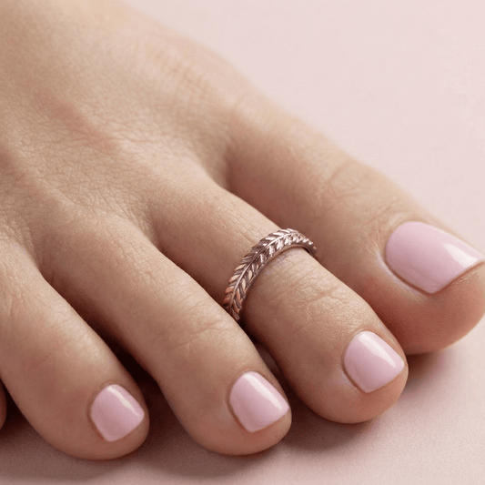 Braided Leaf 925 Silver Toe Ring - Zirak Silver