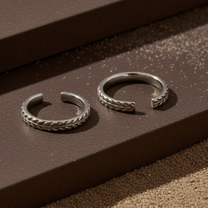 Braided Leaf 925 Silver Toe Ring - Zirak Silver