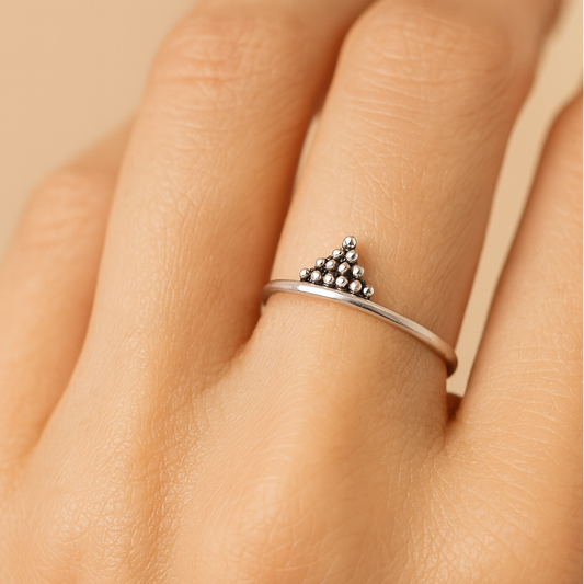 Sterling Silver Stacked Dot Crown Ring