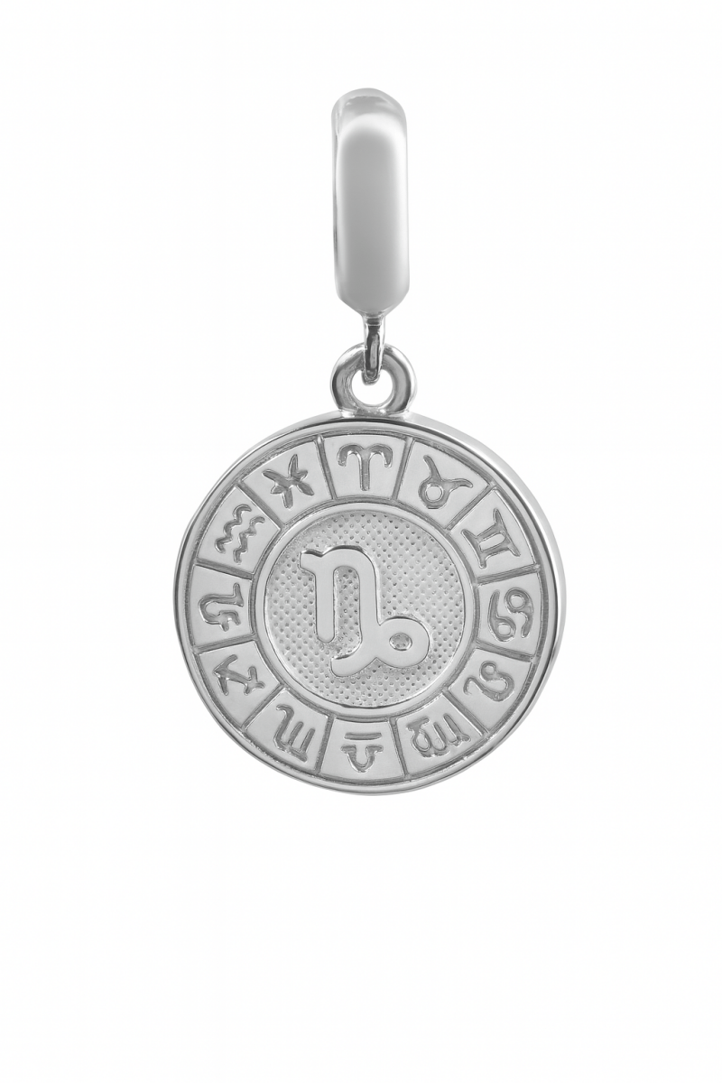 Capricorn Zodiac Sign Charm in 925 Silver – Enamel Pendant - Zirak Silver