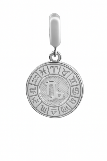 Capricorn Zodiac Sign Charm in 925 Silver – Enamel Pendant - Zirak Silver