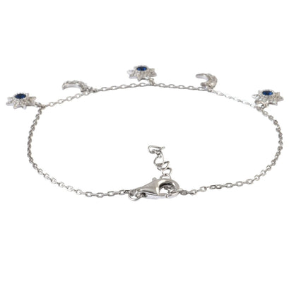 Celestial Star & Moon 925 Silver Charm Bracelet - Zirak Silver