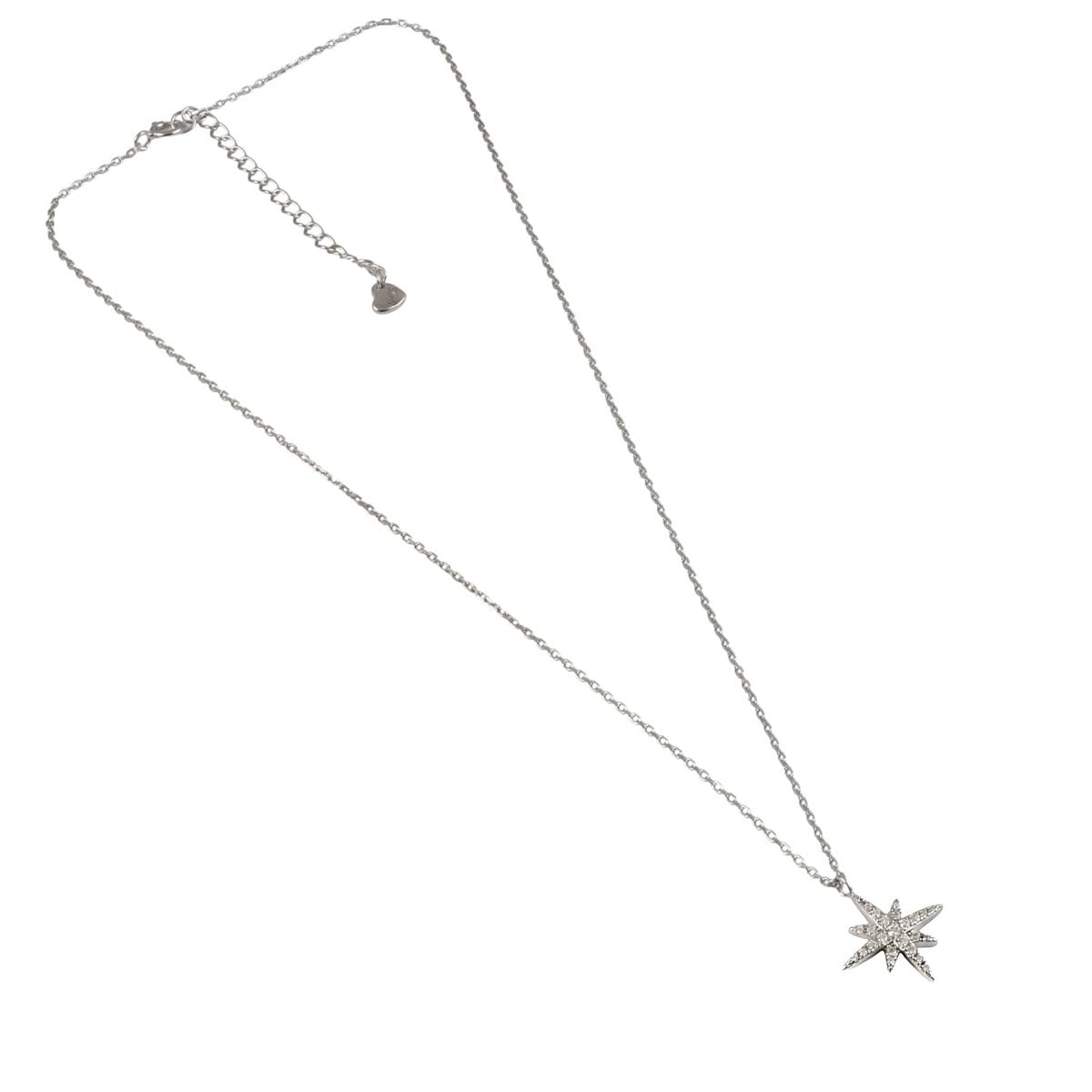 Celestial Star Silver Necklace with Crystal Accents - Zirak Silver