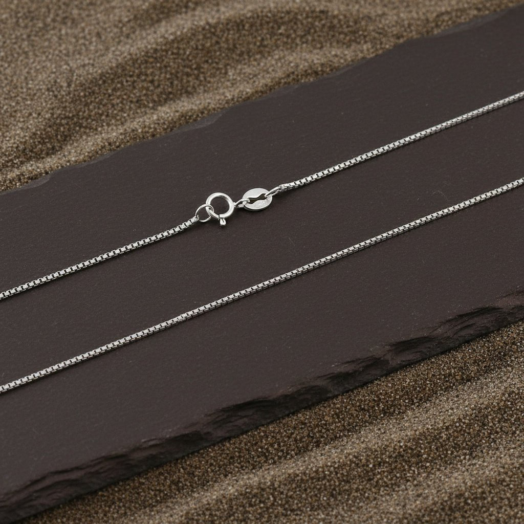 Chahat Chain – Rhodium Plated Box Silver Chain - Zirak Silver
