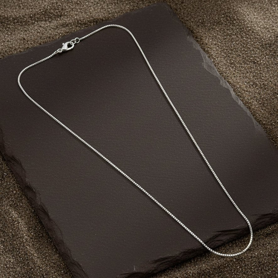 Chahat Chain – Rhodium Plated Box Silver Chain - Zirak Silver