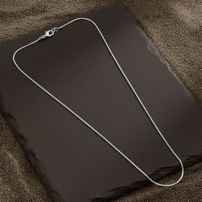 Chahat Chain – Rhodium Plated Box Silver Chain - Zirak Silver