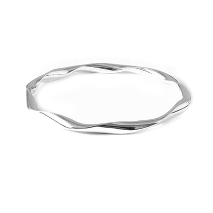 Chandani Bangle – High Polish 99.99 Silver Swirling Bangle Bracelet - Zirak Silver