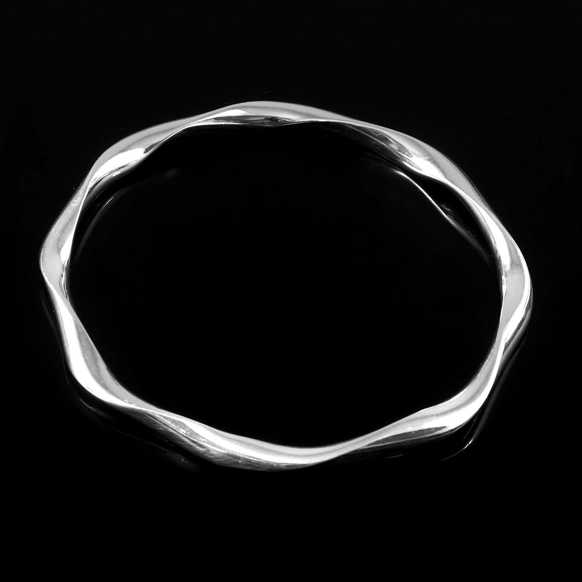 Chandani Bangle – High Polish 99.99 Silver Swirling Bangle Bracelet - Zirak Silver