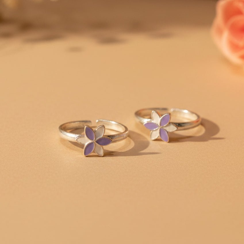 Chandni Phool Toe Ring - Zirak Silver