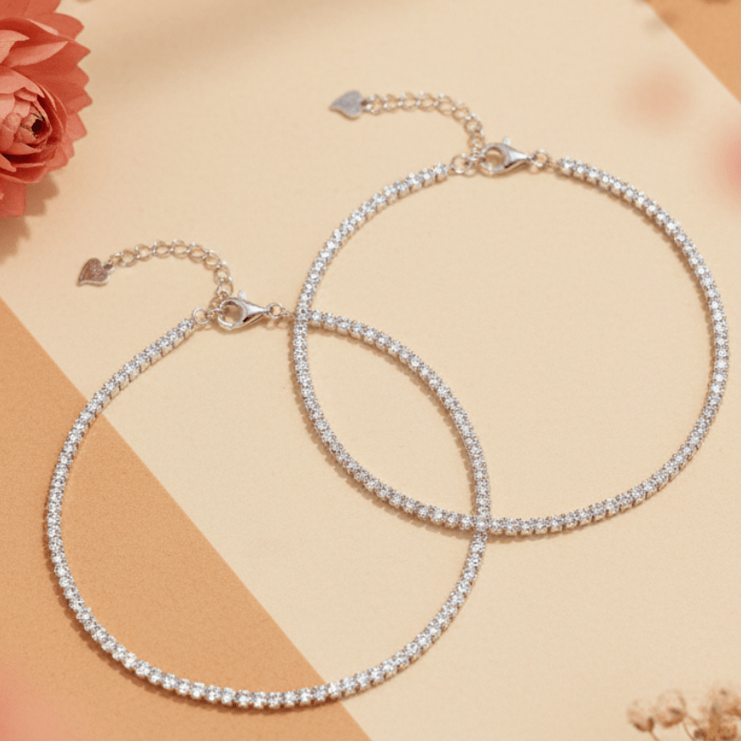 Chandni Sparkle Anklet - Zirak Silver