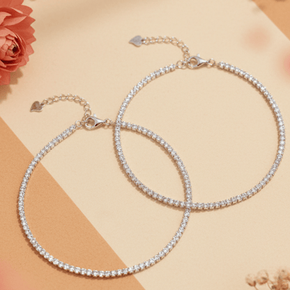 Chandni Sparkle Anklet - Zirak Silver