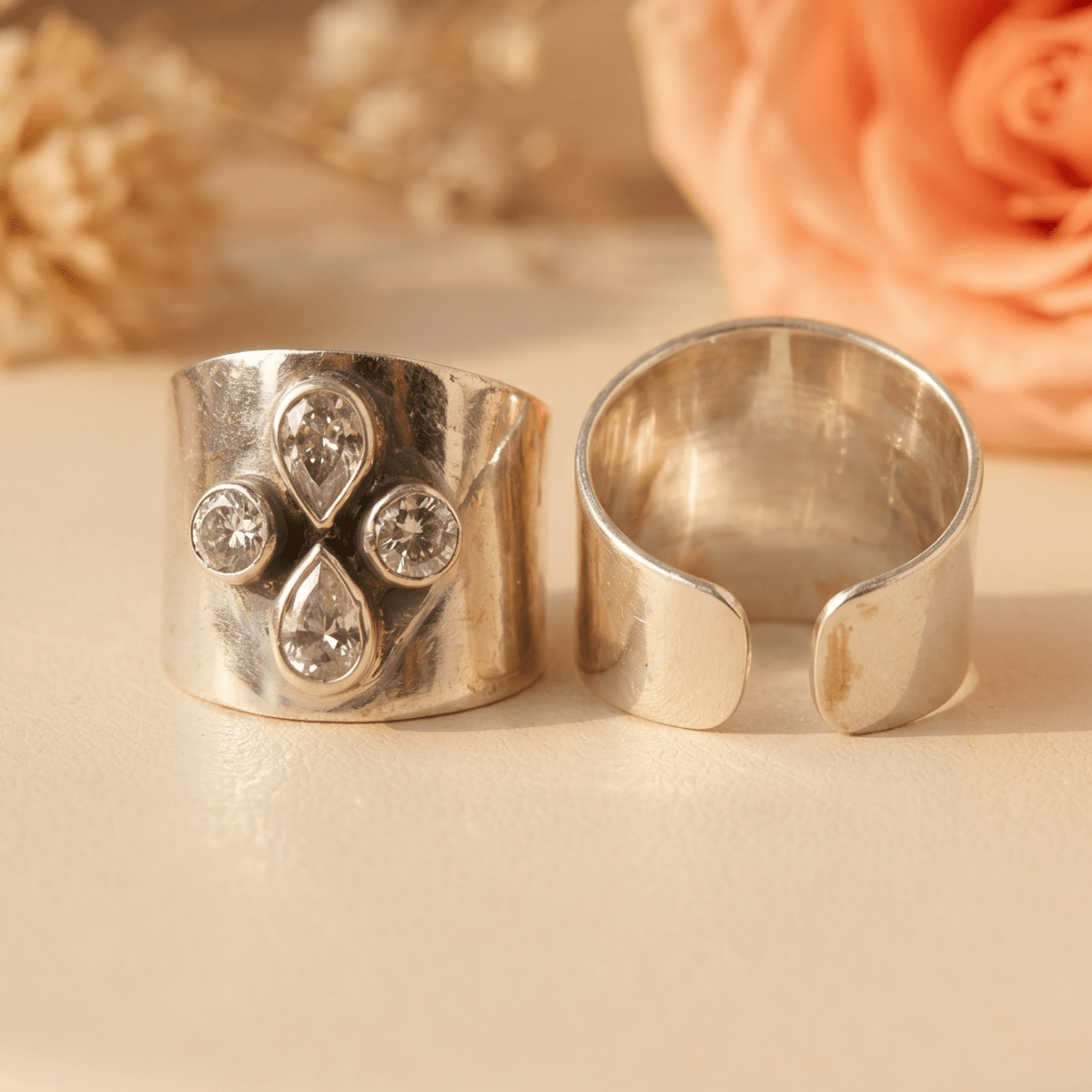 Chandni Wide Toe Rings (Large) - Zirak Silver