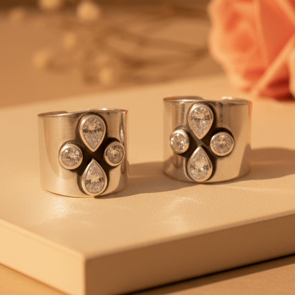 Chandni Wide Toe Rings (Large) - Zirak Silver