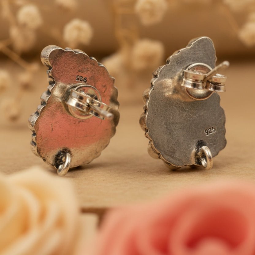 Chandrika Stud Earrings - Zirak Silver